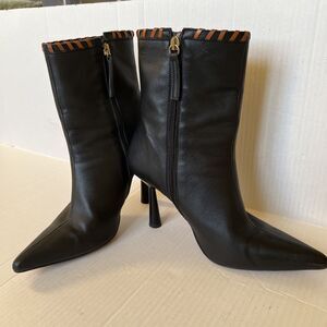 ALOHAS Boots Sz 40/9 Women's Leo Black Leather Made in Spain EXCELLENT